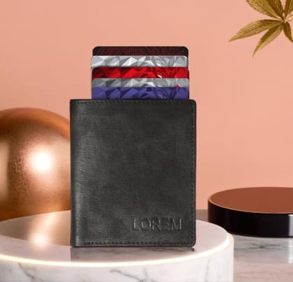 Premium Faux Leather Wallet for Men, 9 Card Slots, Coin Box, 18.3 cm, Tan Brown