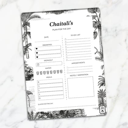 Savanna Noir Daily Planner-White / Magnet