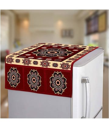 E-Retailer - Maroon Polyester Fridge  Top Cover (Pack of 1)