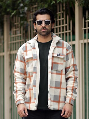 Checkered Onion Full Sleeve Shacket-S / Onion