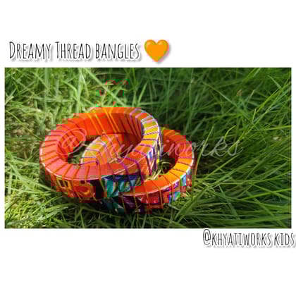 Dreamy Thread Bangles Orange - Single Piece