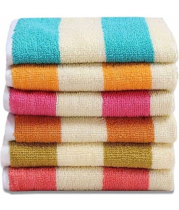 MAHALUXMI COLLECTION Set of 6 Hand Towel Blue Terry 33x51