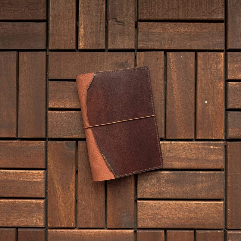 RS // Tuscan Tan w/ Burnt Mahogany Pocket Journal Cover - A6
