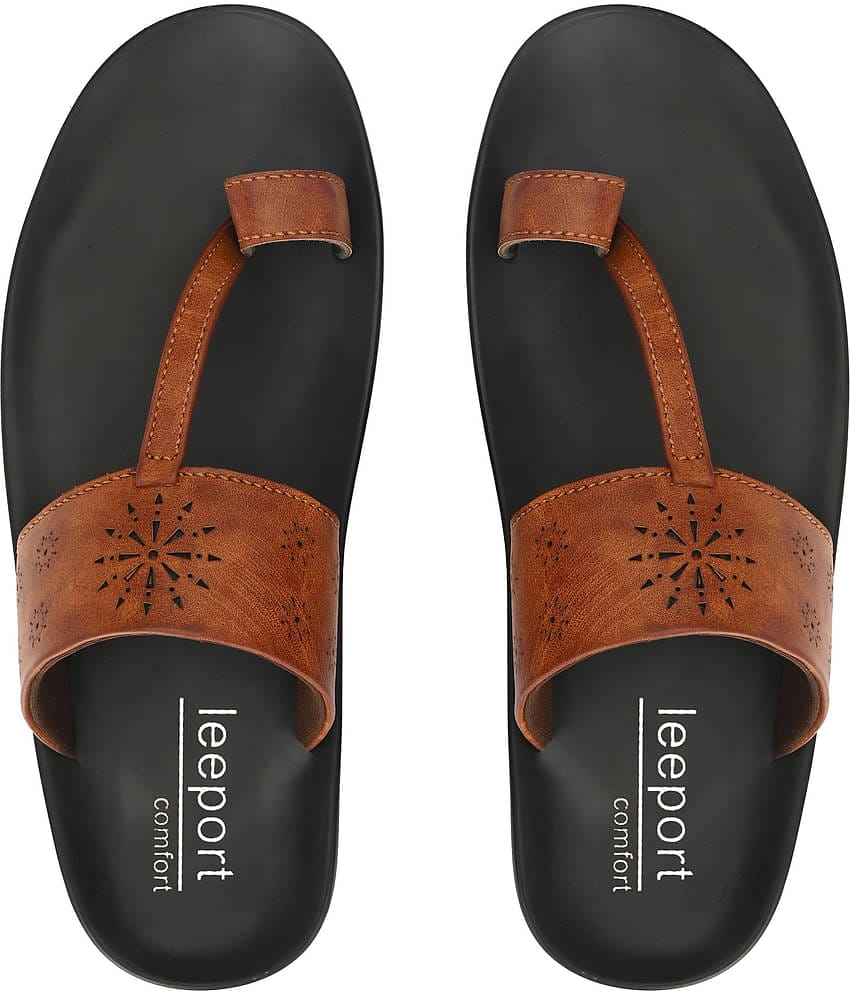 Leeport - Tan Men's Leather Slipper