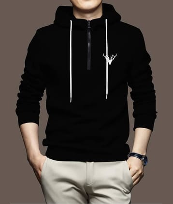 GARIMA KNITWEAR Fleece Hooded Men's Sweatshirt - Black ( Pack of 1 )