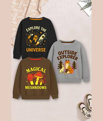 Trampoline Pack of 3 Boys Fleece Sweatshirt ( Multicolor )