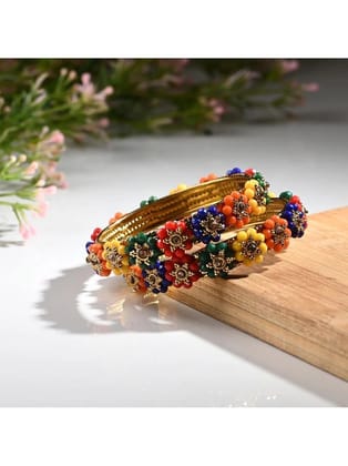 Somil Multicolor Bangle Set ( Pack of 2 ) - None