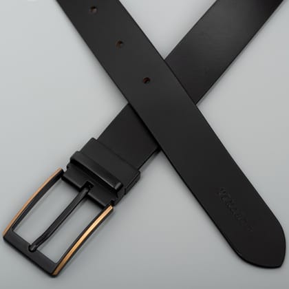 Men Retro Formal Matt black Buckle Genuine Leather Belt-Adjustable