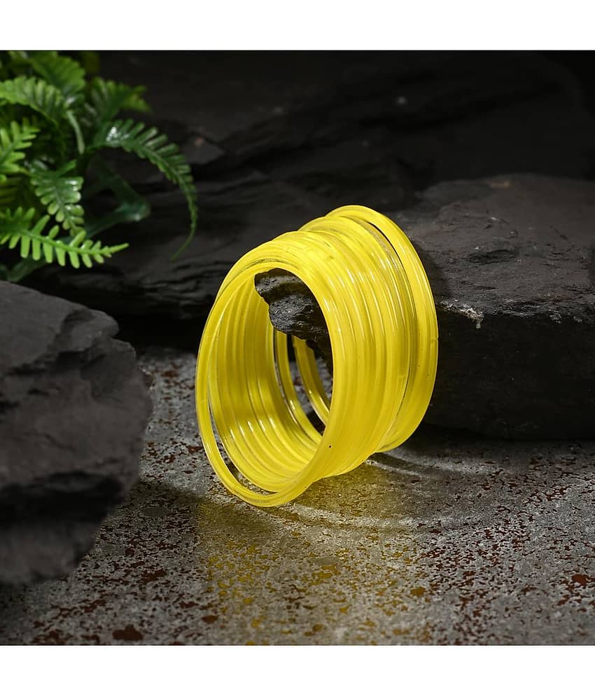 Somil Yellow Bangle Set ( Pack of 12 )