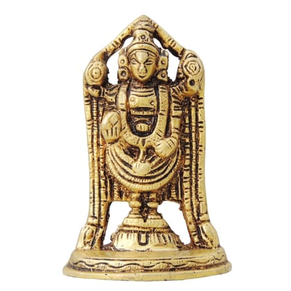 Handmade Brass Tirupati Balaji Statue | Temple Decor, Height : 3.5 Inch (BSMAS1389 B)