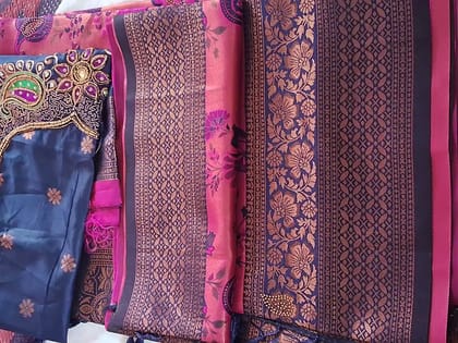 Elegant Silk Saree in Navy Blue