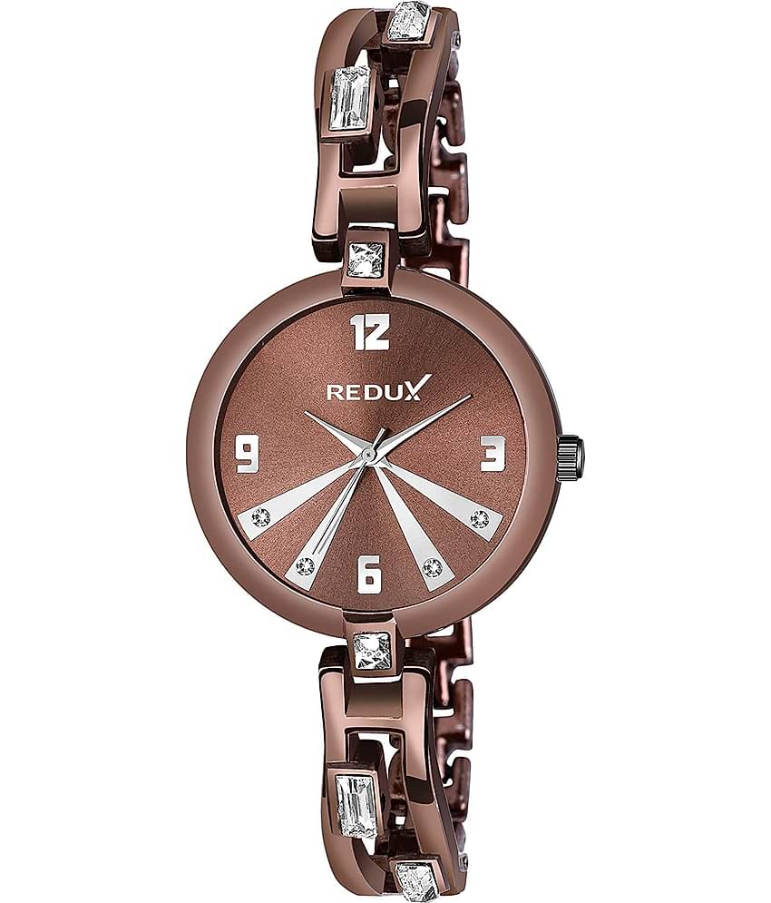 Redux - Brown Metal Analog Womens Watch