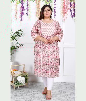 Swasti Cotton Printed Straight Women's Kurti - Pink ( Pack of 1 )