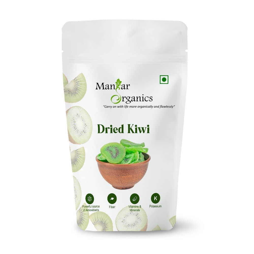 ManHar Organics Dried Kiwi Slices 500gm | Sweet & Tangy Snack | Rich in Vitamin C, Fiber & Antioxidants | No Added Preservatives | Ready-to-Eat Healthy Snack