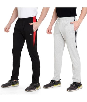 Zeffit Solid Men Black, Grey Track Pants (Pack Of 2 )