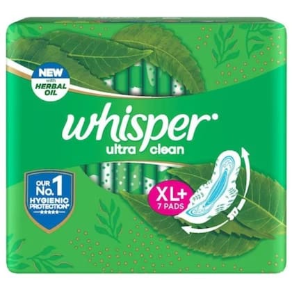 Whisper Ultra Clean Sanitary Pads XL Plus 7 Pcs