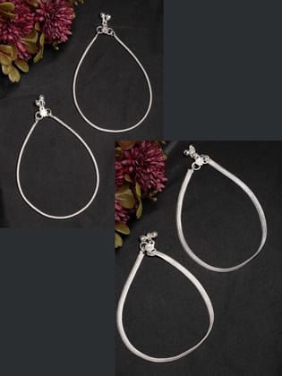 NVR Women's Pair of 2 Silver-Plated Anklets-Onesize / Silver / Brass