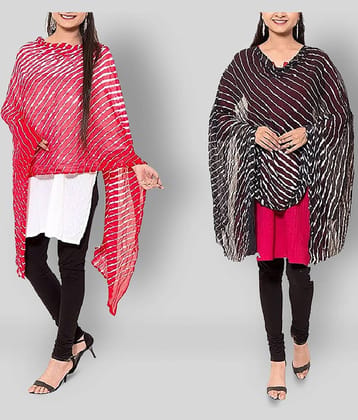 Apratim Multicoloured Chiffon Leheria Dupatta
