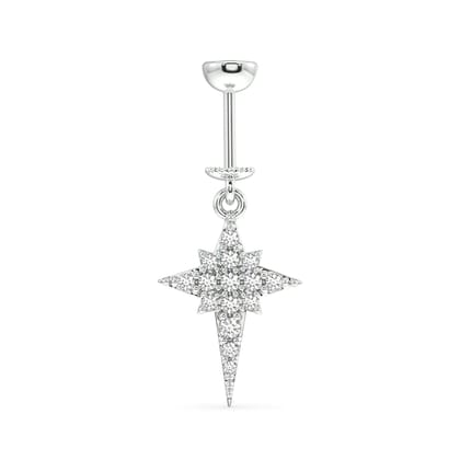 Elongated star -  Helix hanging earring-Screw
