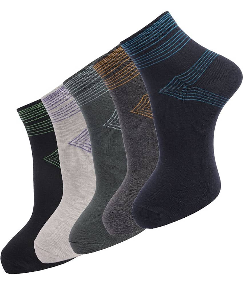 Dollar - Multicolor Cotton Men's Ankle Length Socks ( Pack of 5 )