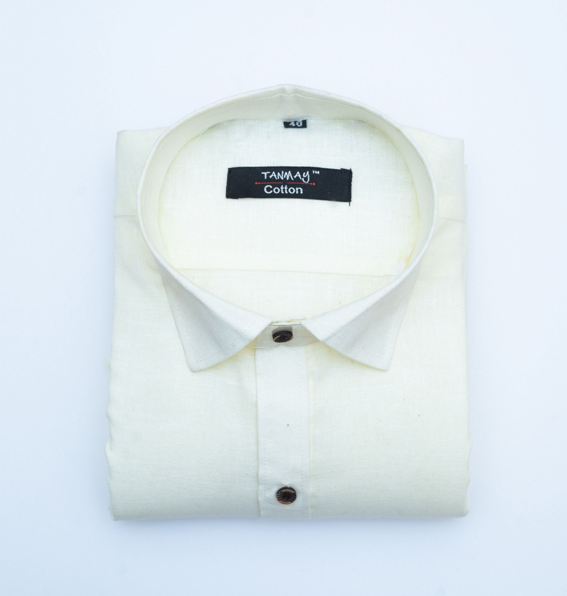 Cotton Tanmay Lemon Color Linen Fill Formal Cotton Shirt For Men's-M (38 Inch) (97 CM) / Full