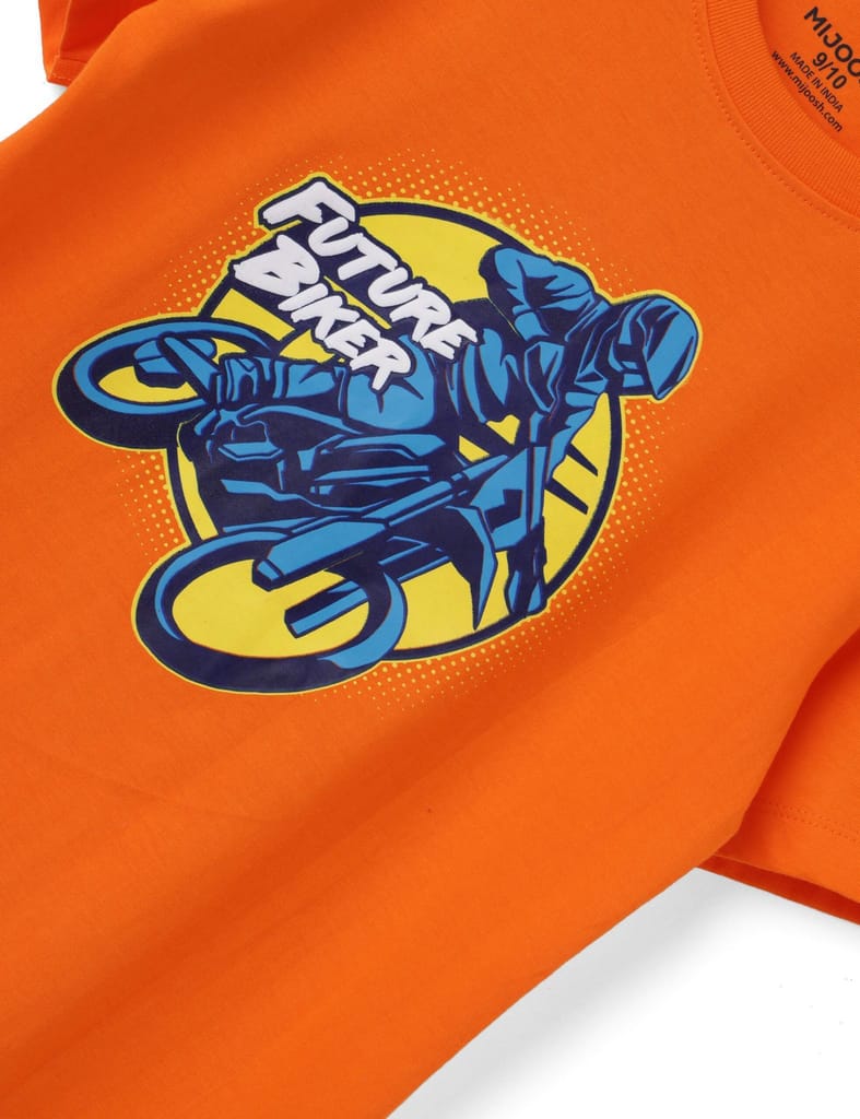 Trendy Kids Boys T-Shirt White / Scarlet Ibis Orange, Soft Cotton, Ages 7-14 (2pcs pack) 2025 at