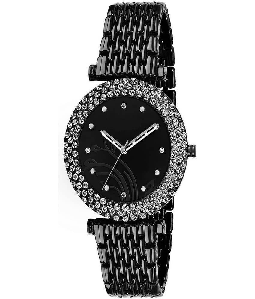 Renaissance Traders - Black Metal Analog Womens Watch