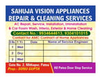 SAHUJA VISION APPLIANCES Repair Cleaning Sservice