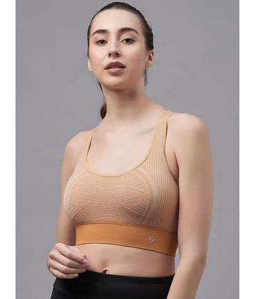 C9 Airwear - Brown Nylon Removable Padding Women's Sports Bra ( Pack of 1 )