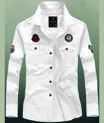 IQIVLI Cotton Blend Regular Fit Solids Full Sleeves Men's Casual Shirt - White ( Pack of 1 )