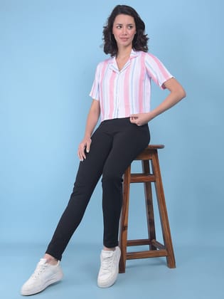 Orange Vertical Striped Shirt-XL / Orange