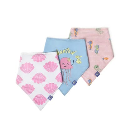 Triangle Bibs For Babies- Mermazing-Multicolor / 23x40 cm