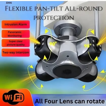 Z20G Security Camera Outdoor NON-SOLAR , 20MP WiFi PTZ Camera with Weatherproof, Built-In Siren, Two-Way Audio, Color Night Vision, 128GB SD Support
