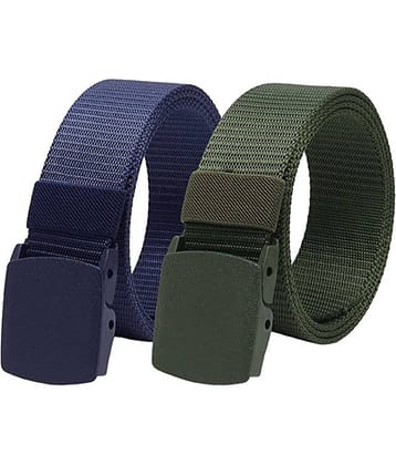 SILKSHOPPING - Multicolor Nylon Men's Casual Belt ( Pack of 2 )