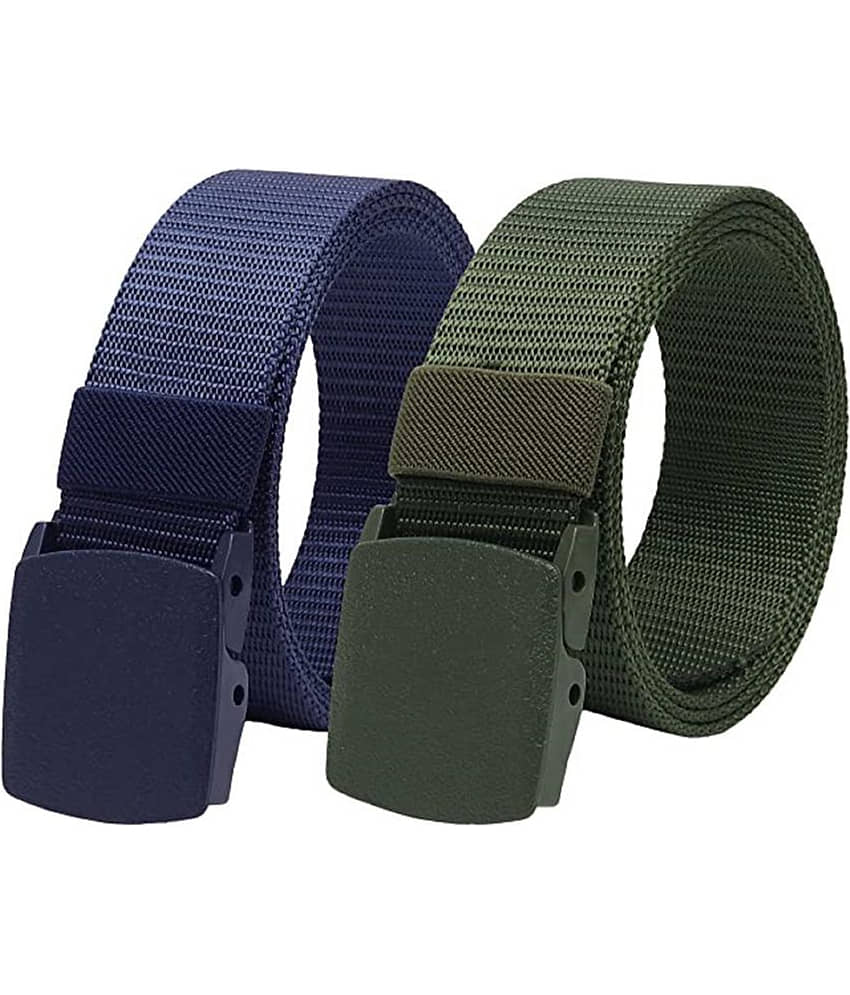SILKSHOPPING - Multicolor Nylon Men's Casual Belt ( Pack of 2 )