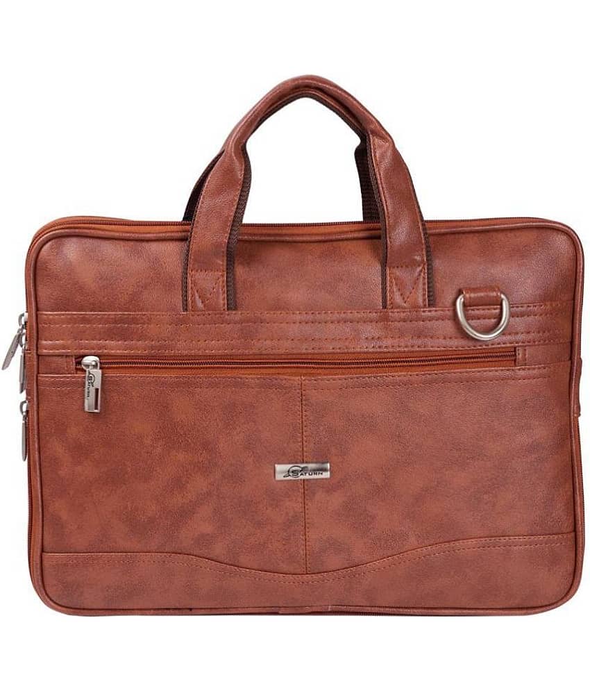 SATURN - Tan P.U Office Bag