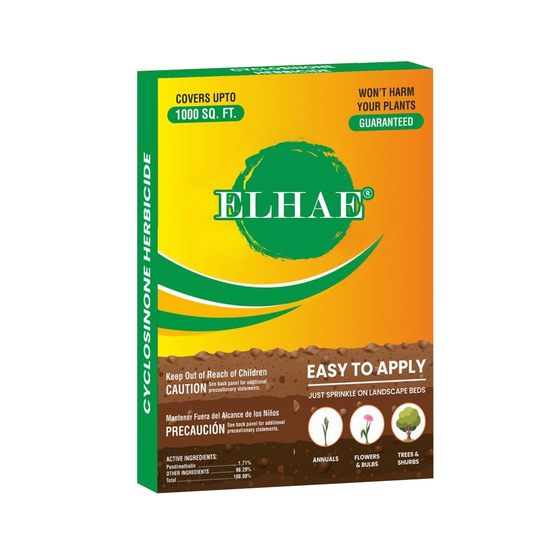 ELHAE Cyclosinone Herbicide Granules 600gm | Pre-Emergent Weed Growth Control | Safe for Ornamental Plants, Flowers & Shrubs | Easy to Apply For Home, Ground, Lawns and Farm