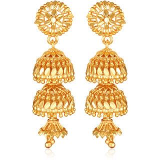 South Screw back Jhumki, Jhumka, Jhumkas, Jhumki Earring for Women and Girls- (VFJ1472ERG)