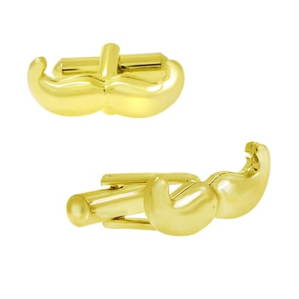 Moustache Mooch Gold Cufflinks In Box