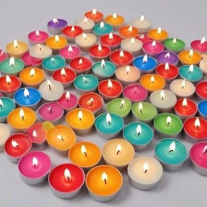 Bindian Unscented Tealight Candles, 100% Paraffin Wax, Smokeless, 1-1.5 Hour Burn Time, Dripless, for Home Decor, Offices & Other (Pack of 100 Multicolor) Bindian Unscented Tealight Candles, 100% Paraffin Wax, Smokeless, 1-1.5 Hour Burn Time, Dripless, for Home Decor, Offices & Other (Pack of 100 Multicolor)