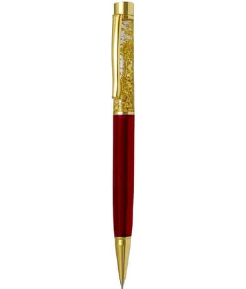 UJJi Golden Liquid Filled Red Color Brass Body Ball Pen