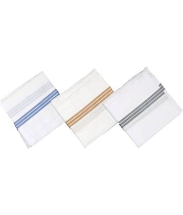 Tahiro White Cotton Coloued Border Handkerchiefs - Pack Of 3