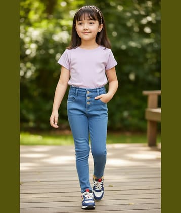 ICONIC ME Girls Denim Jeans ( Pack of 1 , Sky Blue )