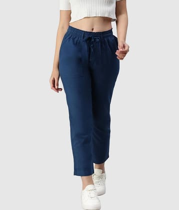 IVOC Women Regular Fit Cotton Linen Casual Trousers