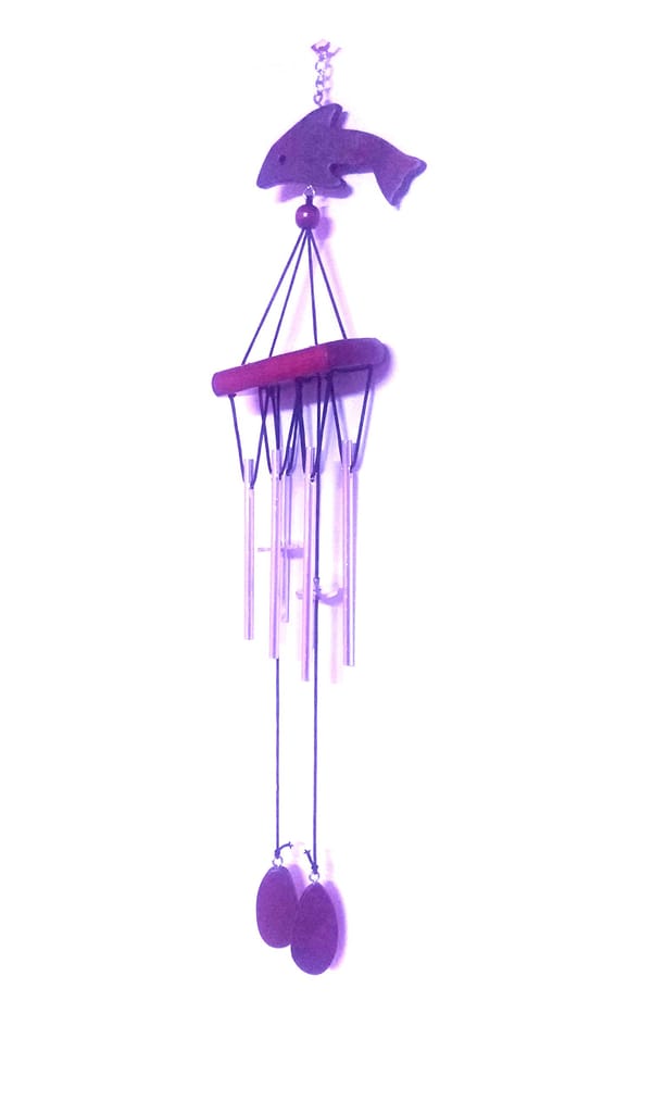 Nawani Feng Shui Metal & Wooden Wind Chime with Evil Eye Protection Hanging Positive Energy - Pooja Needs | Buy online on ZillyBuy