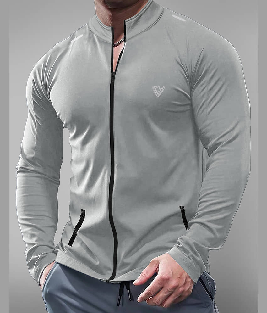 Eyebogler Polyester Men's Windcheater Jacket - Silver ( Pack of 1 )