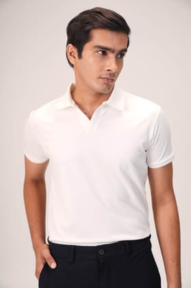 Wing Polo - Heavy Dobby Johnny collar Polo-Soft White / S