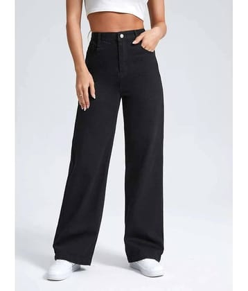 DKGF Fashion - Black Denim Straight Fit Women's Jeans ( Pack of 1 )