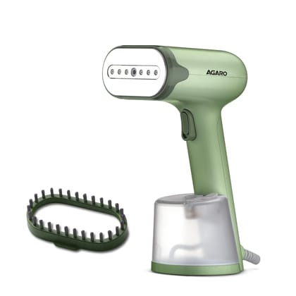 AGARO Regency Handheld Garment Steamer, Wrinkle Remover, Iron, Fast Heat, 1200W, 250 ml Water Tank, Detachable Fabric Brush AGARO Regency Handheld Garment Steamer, Wrinkle Remover, Iron, Fast Heat, 1200W, 250 ml Water Tank, Detachable Fabric Brush - Gree