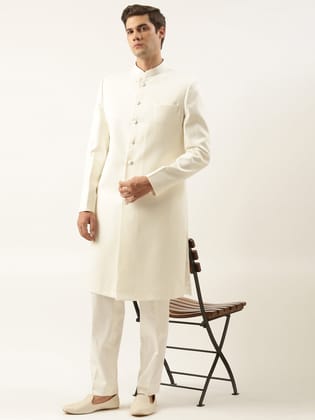 CREAM CLASSIC ACHKAN-Made To Measure / Indo Pant Set